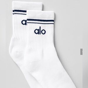 ALO Yoga White and black Athletic Socks